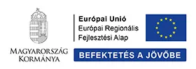 Magyarország Kormánya és az Európai Unió (Európai Regionális Fejlesztési Alap) logója – Befektetés a jövőbe